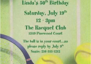 Tennis Birthday Party Invitations Tennis Party Invitation