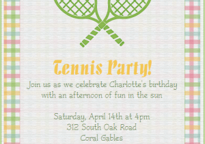 Tennis Birthday Party Invitations Tennis Party Invitations Oxsvitation Com