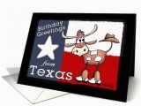Texas Birthday Card Birthday Greetings From Texas Texas Flag and Longhorn with