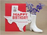 Texas Birthday Card Texas Birthday Greeting Card Letterpress