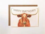 Texas Birthday Card Texas Longhorn Happy Birthday Card Birthday Cards for