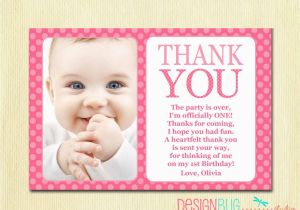 Thank You Card for Kids Birthday First Birthday Matching Thank You Card 4×6 the Big One Diy