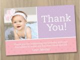 Thank You Cards for 1st Birthday Items Similar to Thank You Photo Card Baby Girl First