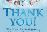 Thank You for Coming to My Birthday Cards Frozen Movie Thank You Card Personalized Party Invites