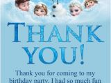 Thank You for Coming to My Birthday Cards Frozen Movie Thank You Card Personalized Party Invites