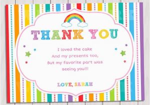Thank You for Coming to My Birthday Cards Items Similar to Rainbow Thank You Card Rainbow