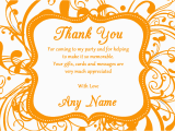 Thank You for Coming to My Birthday Cards White orange Swirl Deco Birthday Party Thank You Cards