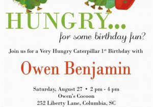 The Hungry Caterpillar Birthday Invitations the Very Hungry Caterpillar Birthday Invitations Party