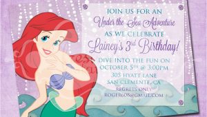 The Little Mermaid Invitations for Birthday Ariel the Little Mermaid Birthday Invitation