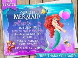 The Little Mermaid Invitations for Birthday Little Mermaid Ariel Birthday Invitation Card Invite Birthday