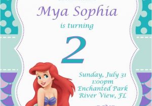 The Little Mermaid Invitations for Birthday Under the Sea Birthday Invitation Little Mermaid