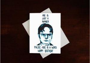 The Office themed Birthday Cards Dwight Schrute Quot Age is Just A Number Quot Funny Nerdy the