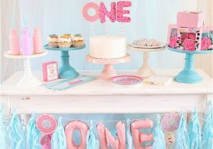 Theme for 1 Year Old Birthday Girl Donut First Birthday Party Connoisseurs Of Celebration