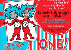 Thing 1 and Thing 2 Birthday Invitations the Quot Kreative Karma Quot Thing 1 Thing 2 My Twins 1st