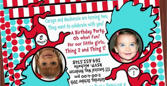 Thing 1 and Thing 2 Birthday Invitations Thing 1 and Thing 2 Invitation Mimi 39 S Dollhouse