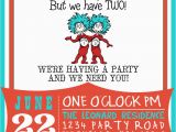 Thing 1 Thing 2 Birthday Invitations Dr Suess Thing 1 Thing 2 Birthday Invitation by