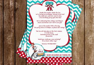 Thing 1 Thing 2 Birthday Invitations Novel Concept Designs Cat In the Hat Thing 1 and Thing