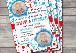 Thing 1 Thing 2 Birthday Invitations Printable Twin Quot Thing 1 Quot and Quot Thing 2 Quot Birthday Invitation