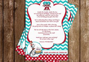 Thing One and Thing Two Birthday Invitations Novel Concept Designs Cat In the Hat Thing 1 and Thing