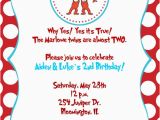 Thing One and Thing Two Birthday Invitations Thing 1 and Thing 2 Birthday Party Invitations