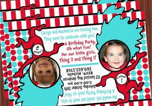 Thing One and Thing Two Birthday Invitations Thing 1 and Thing 2 Invitation Mimi 39 S Dollhouse