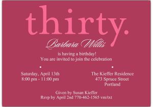 Thirtieth Birthday Invitations A Pink 30th Birthday Invitations Paperstyle