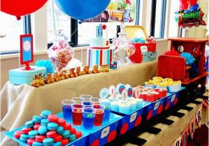 Thomas Birthday Party Decoration Ideas Kara 39 S Party Ideas Train Boy themed Birthday Party