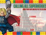 Thor Birthday Invitations Free Lego Thor Birthday Invitation Template Free