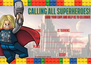 Thor Birthday Invitations Free Lego Thor Birthday Invitation Template Free