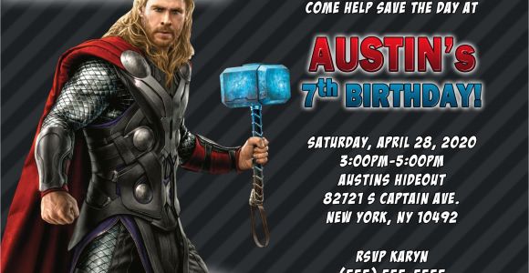 Thor Birthday Invitations Thor Birthday Invitation Kustom Kreations