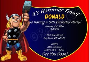 Thor Birthday Invitations Thor Birthday Invitation Printable