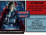 Thor Birthday Invitations Thor Birthday Invitations Avengers Birthday Invitations