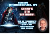 Thor Birthday Invitations Thor Birthday Invitations Super Hero Birthday Invitations