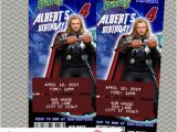 Thor Birthday Invitations Thor Birthday Ticket Pass Photo Invitations Printable or