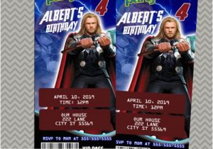 Thor Birthday Invitations Thor Birthday Ticket Pass Photo Invitations Printable or