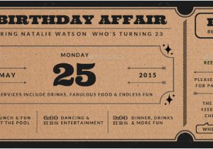 Ticket Birthday Invitation Template Ticket Invitation Template 54 Free Psd Vector Eps Ai