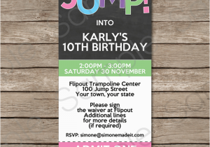 Ticket Birthday Invitation Template Trampoline Birthday Party Ticket Invitations Girls