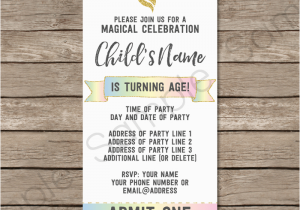 Ticket Birthday Invitation Template Unicorn Party Ticket Invitations Template Unicorn theme