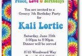 Tie Dye Birthday Party Invitations Items Similar to Tie Dye Invitations Hippie Chick On Etsy