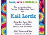 Tie Dye Birthday Party Invitations Items Similar to Tie Dye Invitations Hippie Chick On Etsy