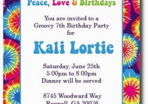 Tie Dye Birthday Party Invitations Items Similar to Tie Dye Invitations Hippie Chick On Etsy