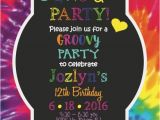 Tie Dye Birthday Party Invitations Tie Dye Birthday Invitation Birthday Party Invitation Kids
