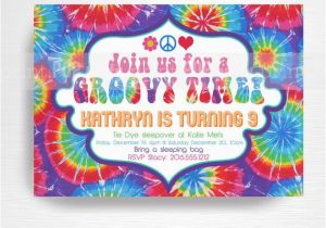 Tie Dye Birthday Party Invitations Tie Dye Birthday Party Printable Invitation You Print