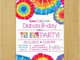 Tie Dye Birthday Party Invitations Tie Dye Invitation Printable