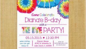 Tie Dye Birthday Party Invitations Tie Dye Invitation Printable