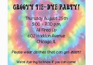 Tie Dye Birthday Party Invitations Tie Dye Party Invitation