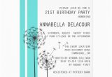 Tiffany Blue Birthday Invitations Dandelions Tiffany Blue Modern Birthday Invitation 5 Quot X 7