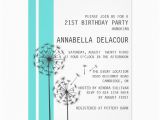 Tiffany Blue Birthday Invitations Dandelions Tiffany Blue Modern Birthday Invitation 5 Quot X 7