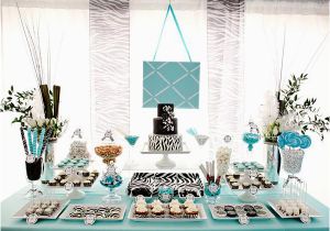 Tiffany Blue Birthday Party Decorations Dessert Table Tiffany Blue Zebra