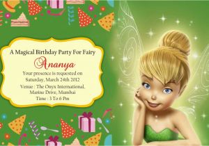 Tinkerbell 1st Birthday Invitations Tinkerbell Birthday Invitation Cards